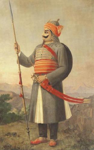 Raja Ravi Varma Maharana Prathap Singh France oil painting art